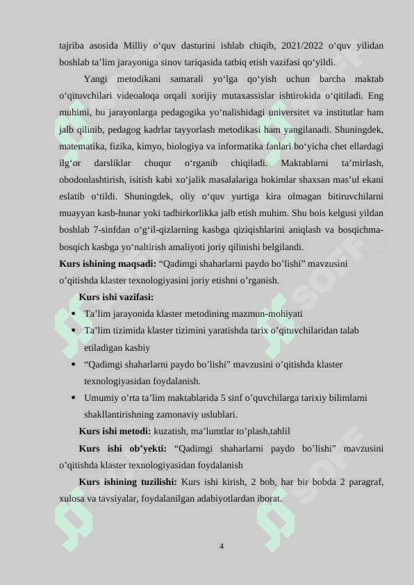 “Qadimgi shaharlarni paydo bo’lishi” mavzusini o’qitishda klaster texnologiyasidan foydalanish 4