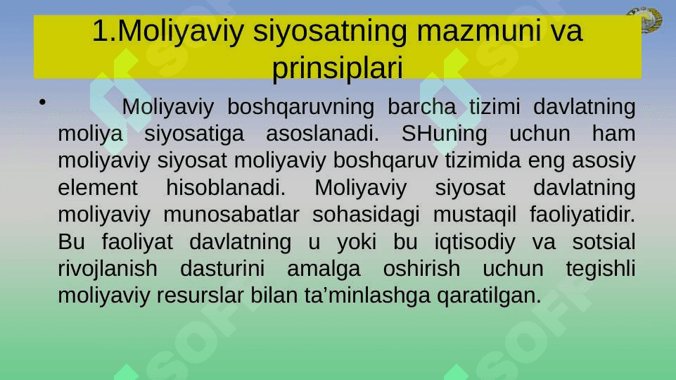 Moliyaviy siyosat 2