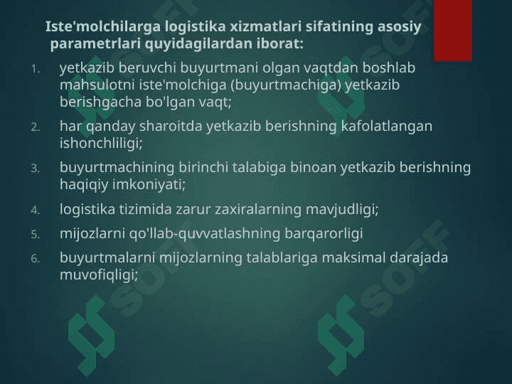 Logistikada servis xizmati 7