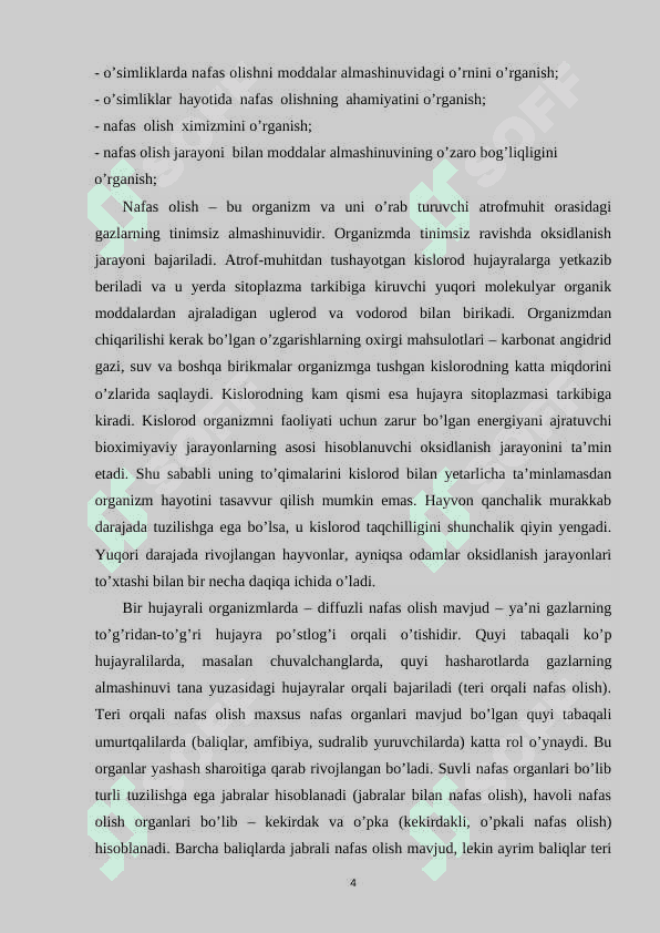 Nafas olish va uning o’simlik hayotidagi ahamiyati 4