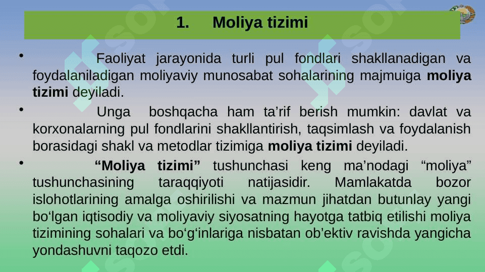 MAMLAKAT MOLIYA TIZIMI 2