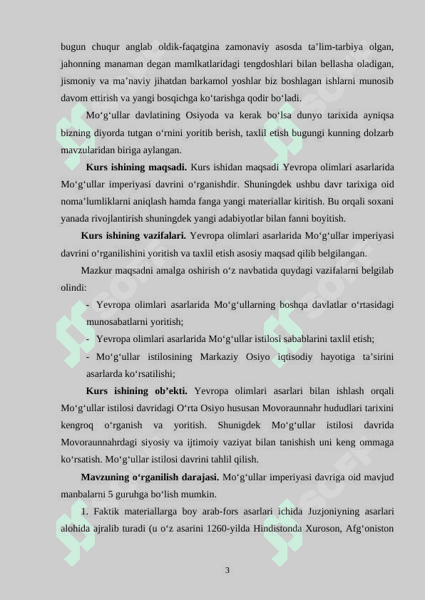 YEVROPADA YARATILGAN TADQIQOTLARDA MO‘G‘ULLAR ISTILOSI DAVRI TARIXINING O‘RGANILISHI 3