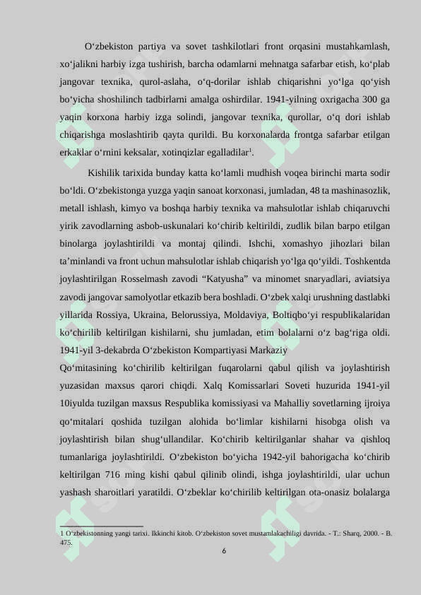 OʻZBEKISTONDA IKKINCHI JAHON URUSHIDA FAN VA MADANIYAT 6