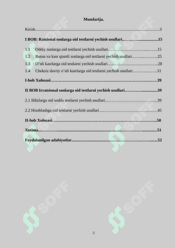 Ratsional va irratsional sonlarga oid testlarni yechish usullari 2