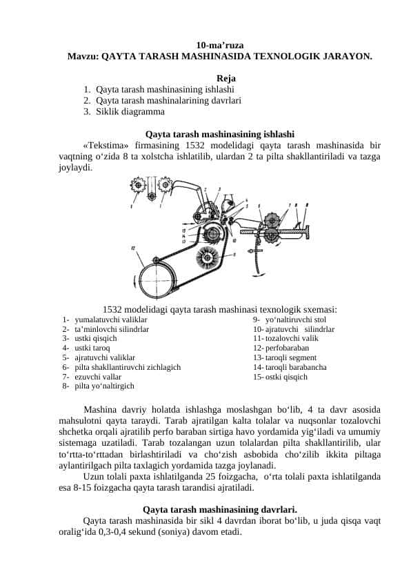 QAYTA TARASH MASHINASIDA TEXNOLOGIK JARAYON. 1