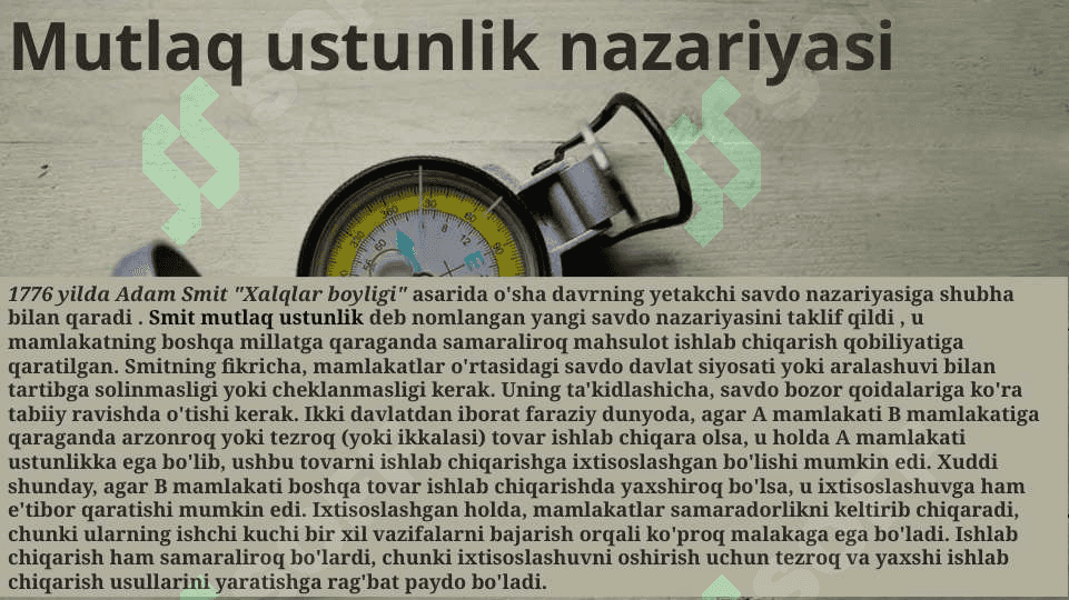 Xalqaro savdo nazariyalari 7