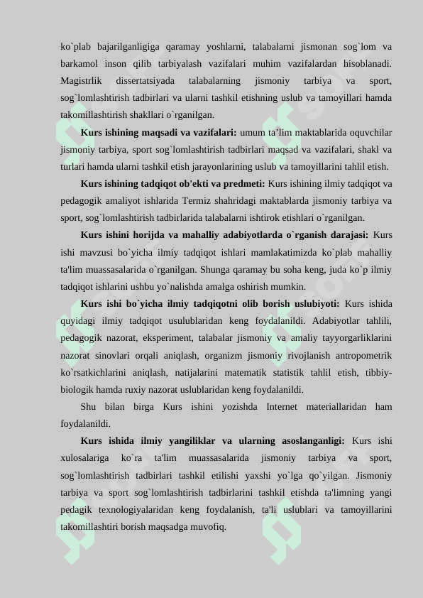 5-8 sinf  o’quvchilarida jismoniy tarbiya darslarini  tashkil etish va o’tkazish uslubiyati 4