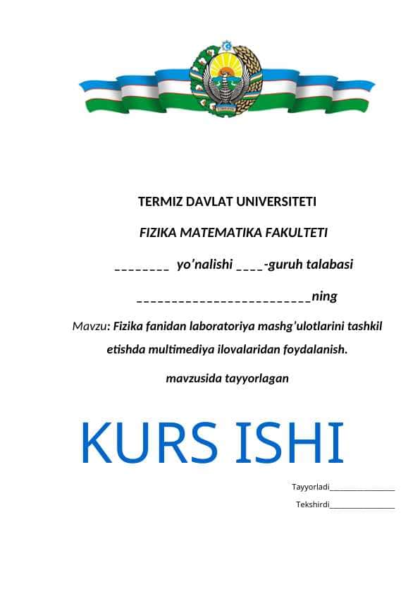 Fizika fanidan laboratoriya mashg’ulotlarini tashkil etishda multimediya ilovalaridan foydalanish