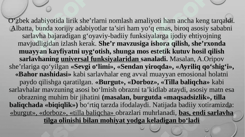 Lirik asar kompozitsiyasi 7
