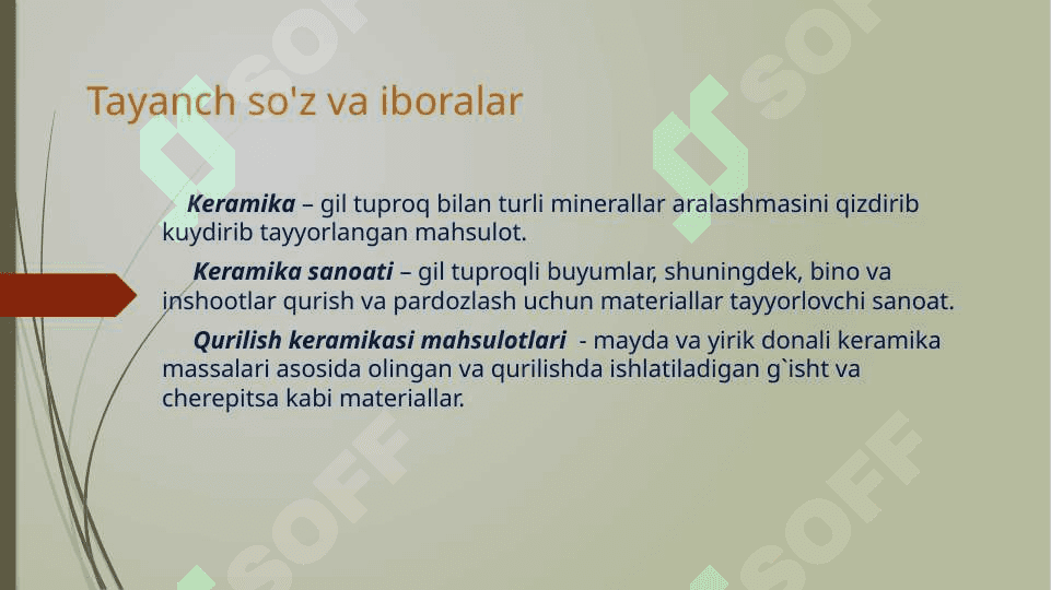 Keramik QM uchun asosiy xomashyolar 3