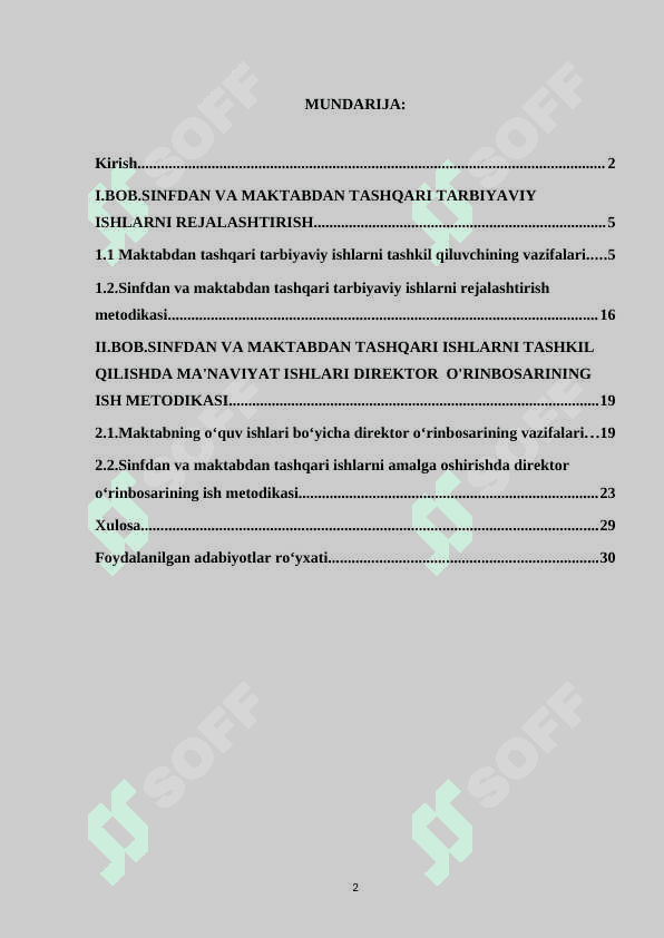 SINFDAN VA MAKTABDAN TASHQARI ISHLARNI TASHKIL QILISHDA MA'NAVIYAT ISHLARI DIREKTOR  O'RINBOSARININING VAZIFALARI 2