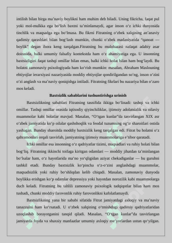 Abdurauf  Fitratning “Rahbari najot” risolasidagi “Baxtsiz odamlarning ikki toifasi”ga oid qarashlari 6