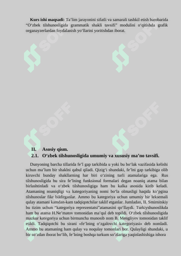 O‘zbek tilshunosligida grammatik shaklar tasnifi KURS ISHI 4