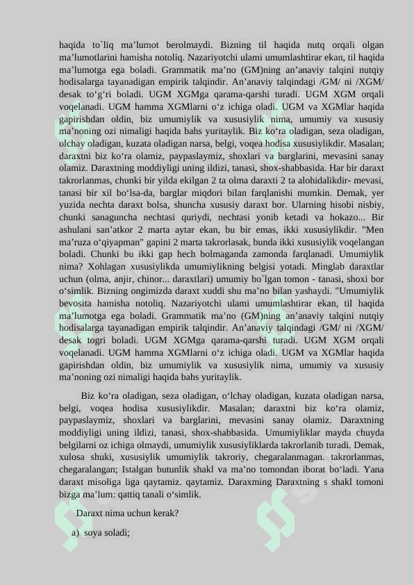 O‘zbek tilshunosligida grammatik shaklar tasnifi KURS ISHI 7