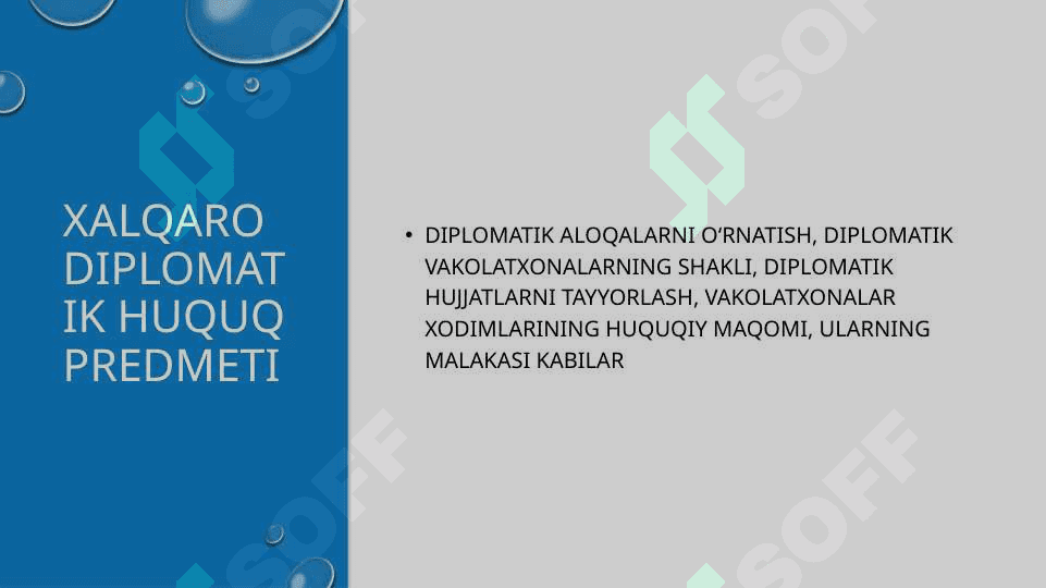 Xalqaro huquq tarmoqlari. Yangi sohalar 4