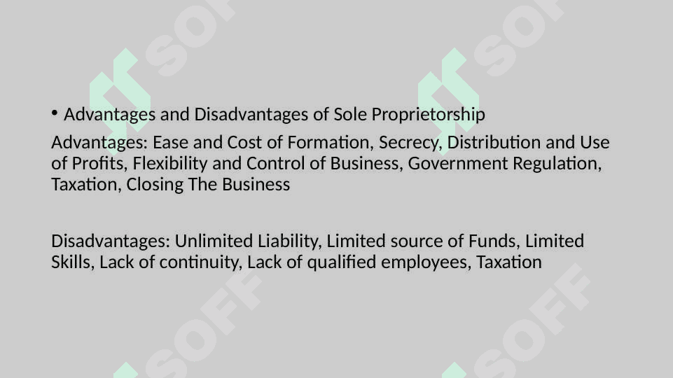Options for organizing a business 2