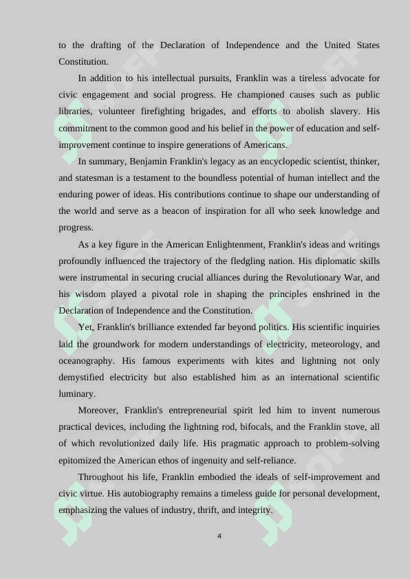 BENJAMIN FRANKLIN IS A GREAT AMERICAN THINKER ENCYCLOPEDIC SCIENTIST 3