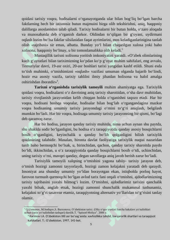 “O‘zbekistonning eng yangi tarixi” o‘quv fanining predmeti, maqsad, vazifalari 5