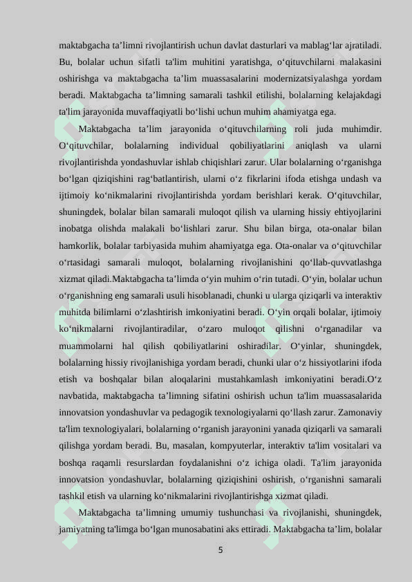 MAKTABGACHA TA'LIM TASHKILOTI TARBIYACHISINING ASOSIY ISH FUNKSIYALARI 5
