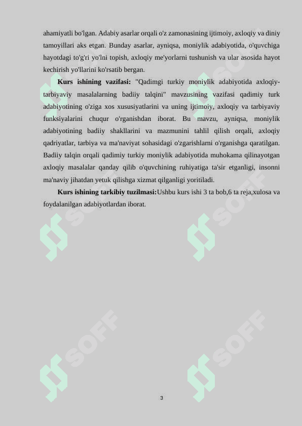 QADIMGI TURKIY MONIYLIK ADABIYOTIDA AXLOQIY-TARBIYAVIY MASALARNING BADIIY TALQINI. 3