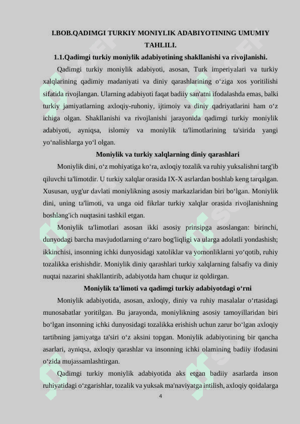 QADIMGI TURKIY MONIYLIK ADABIYOTIDA AXLOQIY-TARBIYAVIY MASALARNING BADIIY TALQINI. 4