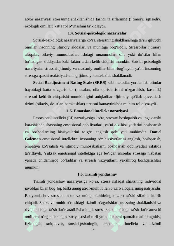 PSIXOLOGIK STRESS SHAKLLANISHIGA TA’SIR KO‘RSATUVCHI OMILLAR. 6