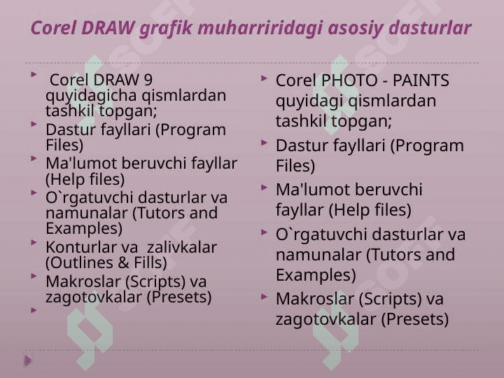 Corel Draw GRAFIK MUHARRIRIDA XOSSALAR PANELI 3