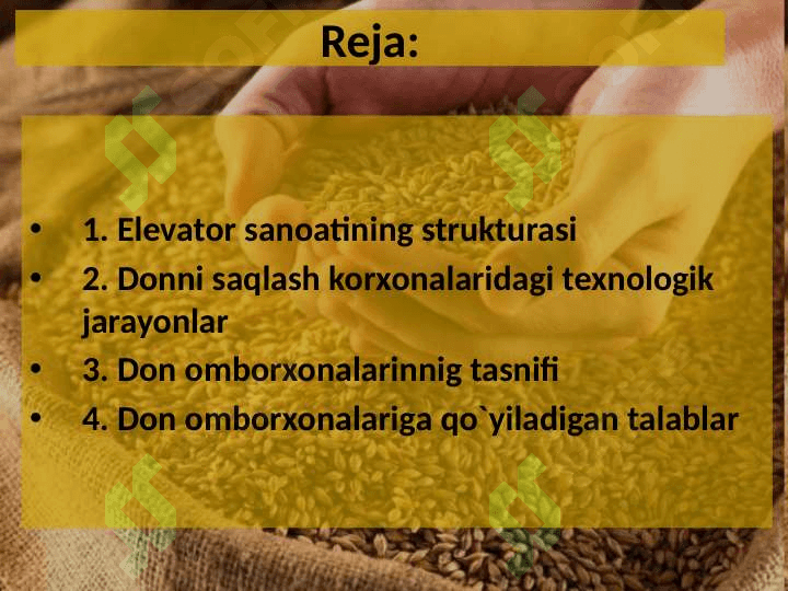 Don omborlarining tavsifi va ularga qo`yiladigan talablar 2
