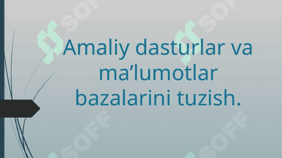 Amaliy dasturlar va ma’lumotlar bazalarini tuzish. 2