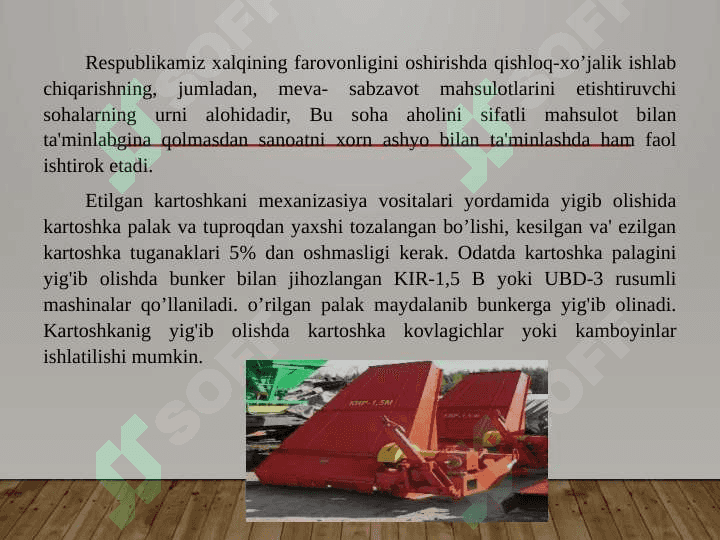 Kartoshka sabzavot yig’ishtirish mashinalari 3