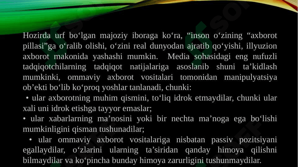 AXBOROT XAVFSIZLIGINI TA’MINLAShDA MEDIATA’LIMNING AHAMIYaTI 4