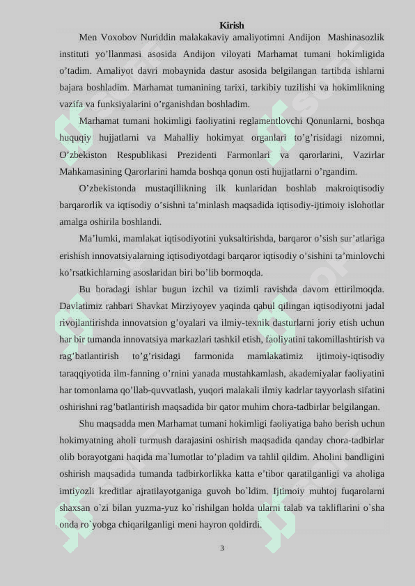 Malakaviy amaliyot bo'yicha hisobot (hokimiyat misolida) 3
