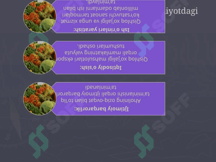 Agrosanoat majmuasi iqtisodiy faoliyatini davlat tomonidan qo‘llab-quvvatlanishi 4