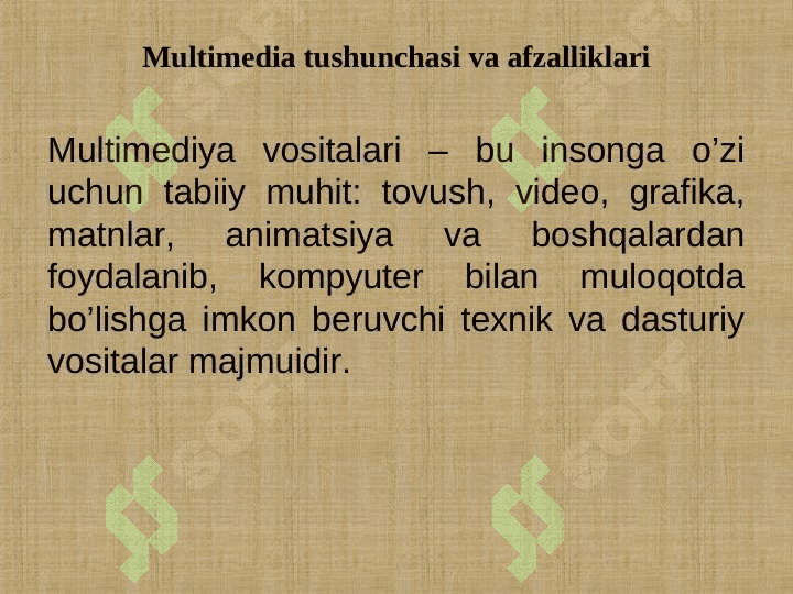 Multimediyaning asosiy tushunchalari. Audio va video axborotlar bilan ishlash asoslari 3