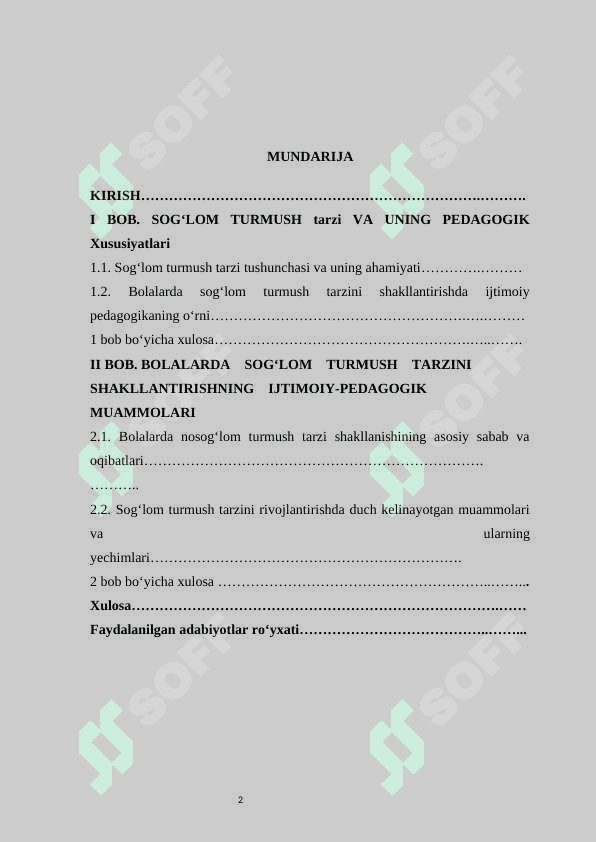 Bolalarda sog’lom turmush tarzining rivojlanishi ijtimoiy-pedagogik muammo sifatida 2