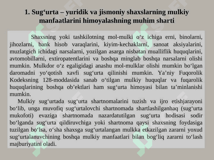 Mol-mulk sug’urtasi 3