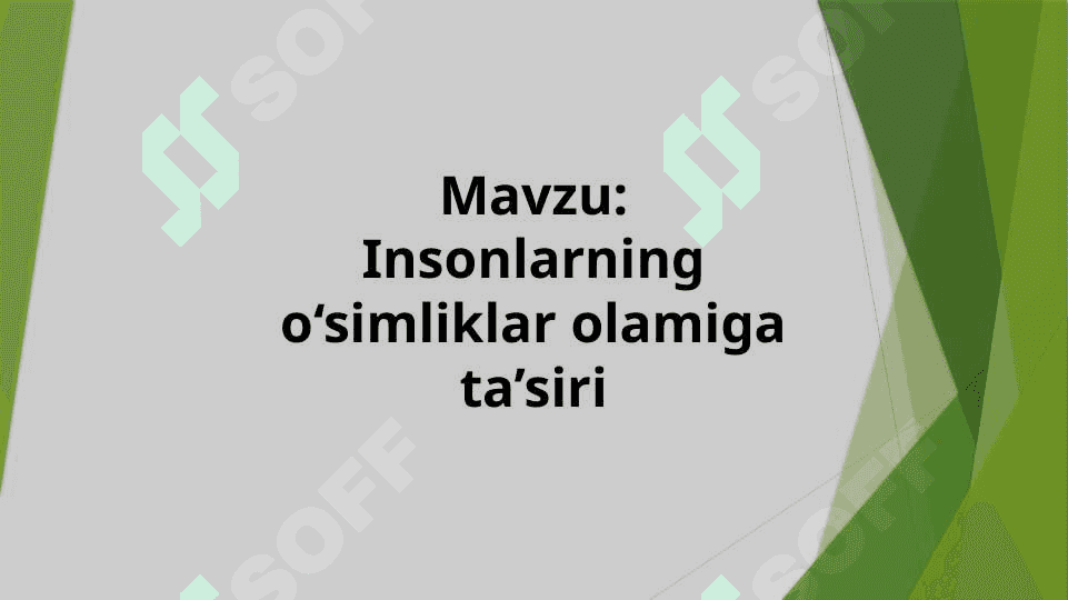 Insonlarning o‘simliklar olamiga ta’siri ppt 2