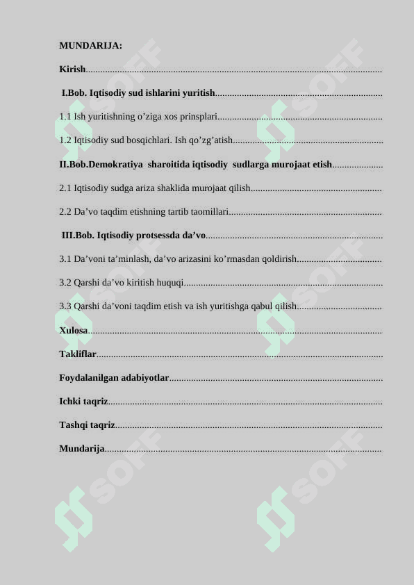 Iqtisodiy protsessda qarshi da’vo tushunchasi va uni qabul qilish tartibi va shartlari 2