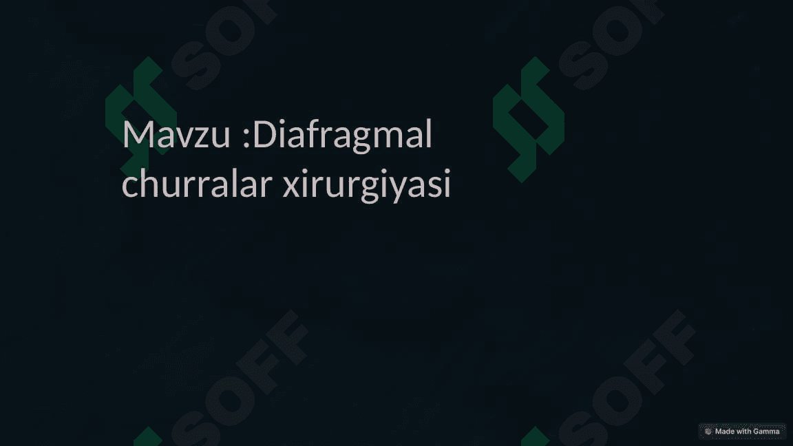 Diafragmal churralar xirurgiyasi 2