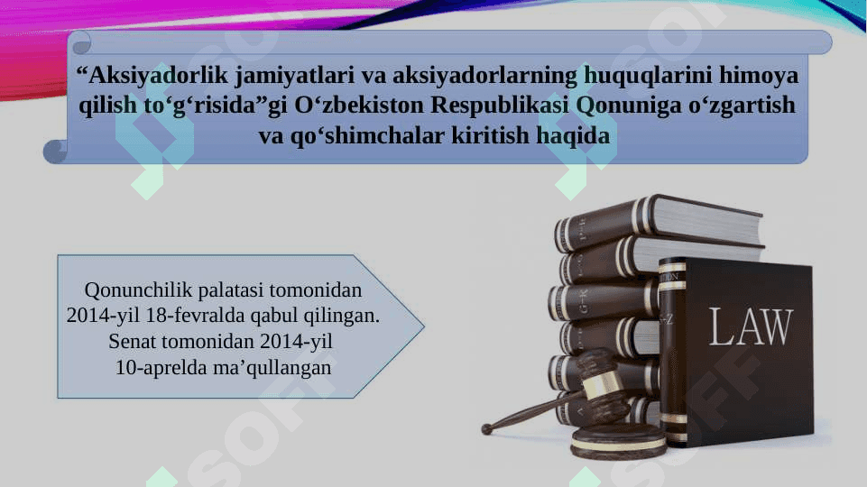 Aksiyadorlik jamiyatlarini tashkil etish (qayta tashkil etish, tugatish, qo'shib olish) 3