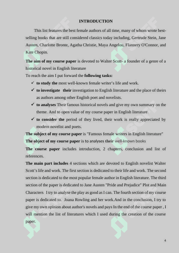 WOMEN WRITERS IN ENGLISH LITERATURE 4