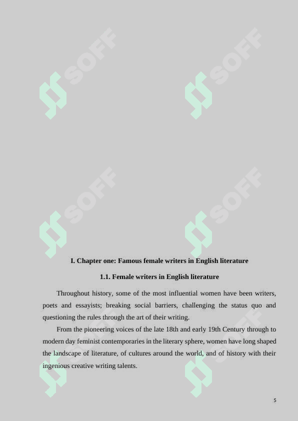 WOMEN WRITERS IN ENGLISH LITERATURE 5