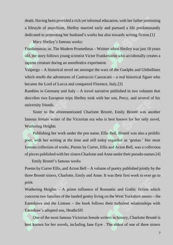 WOMEN WRITERS IN ENGLISH LITERATURE 7