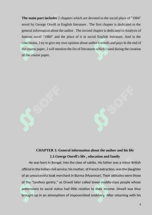 The social aspects in G. Orwell's novel "1984" 4