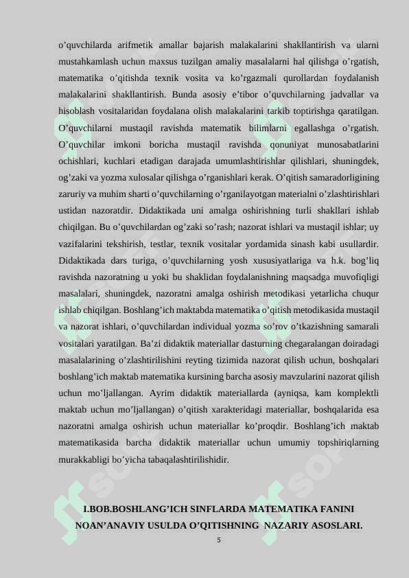 BOSHLANG’ICH SINFLARDA MATEMATIKA FANINI NOAN’ANAVIY USULDA O’QITISH 4