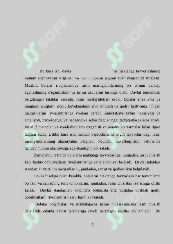 Rasm mashgʻulotlarida davlat talablari asosida bolalarni maktabga tayyorlash 2