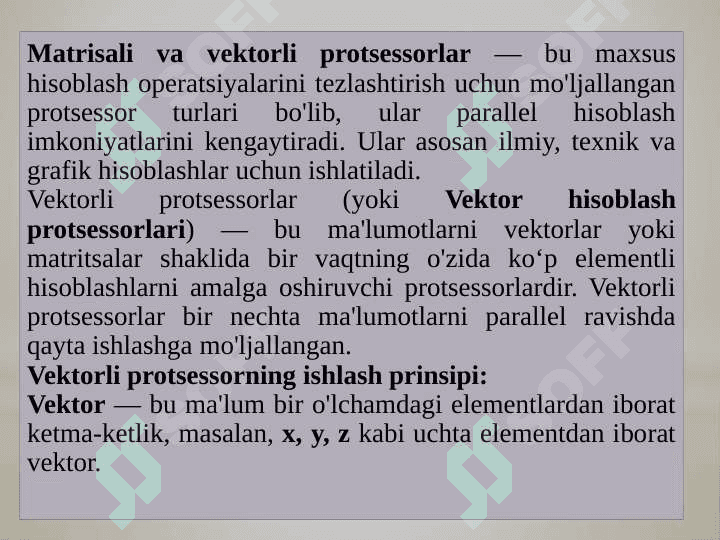 Prosessorlar, turlari va xususiyatlari 4
