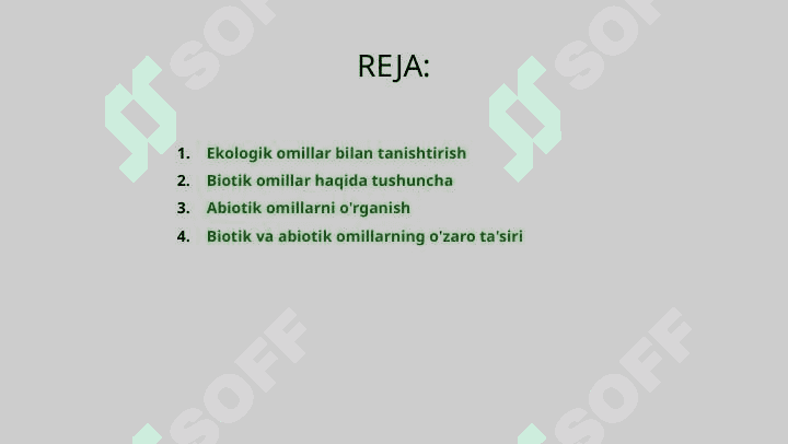 Ekologik omillar,Biotik va Abiotik omillar 2