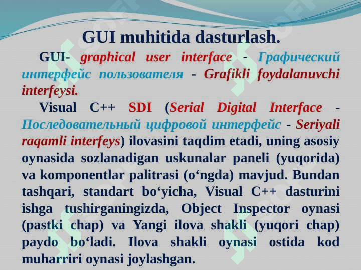 Komponentalar bilan ishlash 2