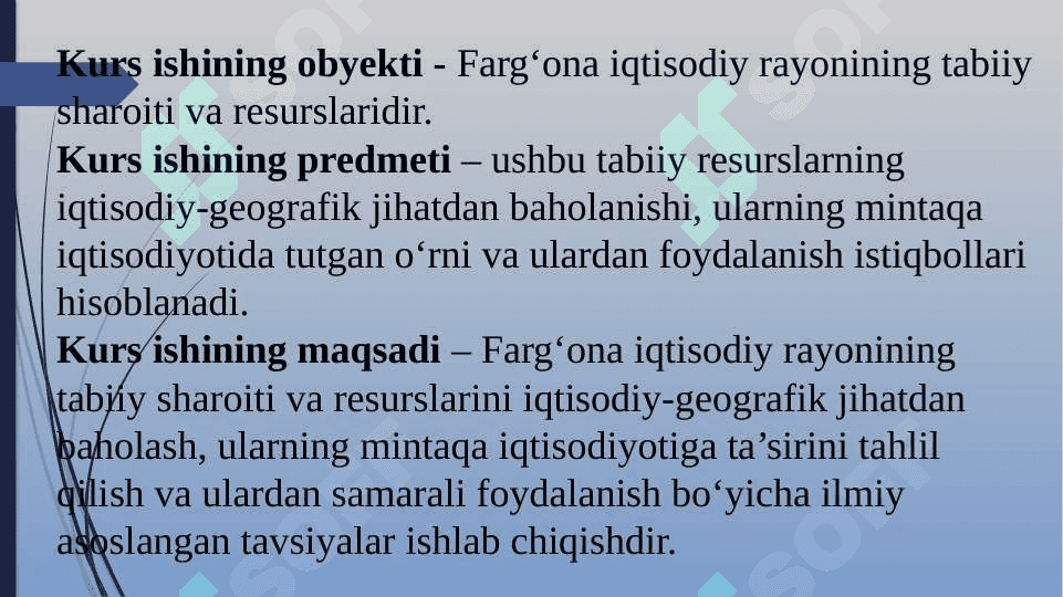 FARG’ONA IQTISODIY RAYONI TABIIY SHAROITI VA RESURSLARINI IQTISODIY GEOGRAFIK BAHOLASH 5